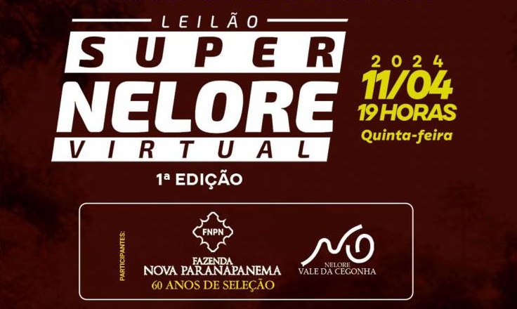 Leilão Super Nelore - 1° Edição Matrizes hoje às 19h no Canal do Boi