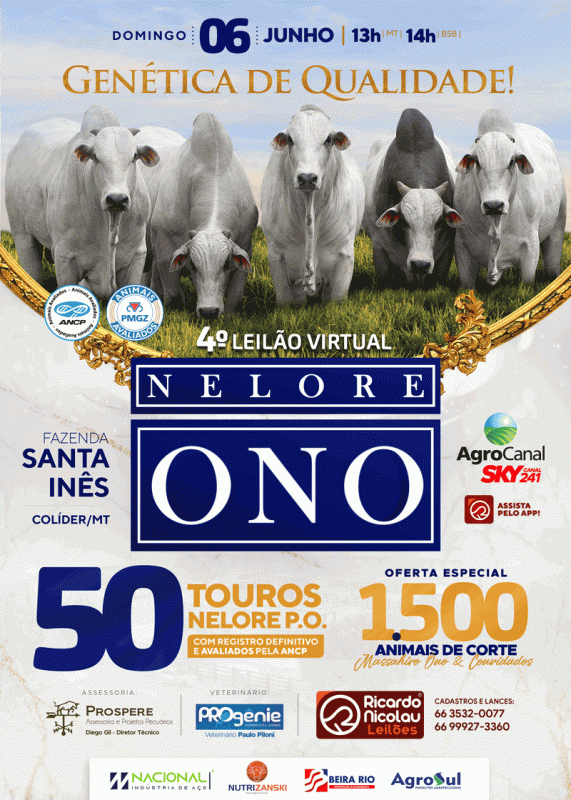 Leilão Nelore Lince & Convidados Especiais – 1° Etapa  AO VIVO: LEILÃO  NELORE LINCE & CONVIDADOS ESPECIAIS – 1° ETAPA Referência na pecuária  brasileira, Nelore Lince inicia a primeira etapa de